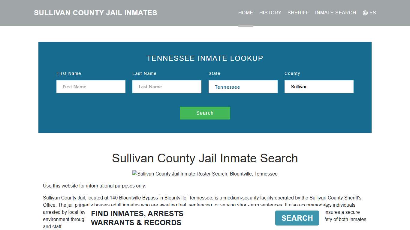 Sullivan County Jail Inmate Roster Lookup, Blountville, TN